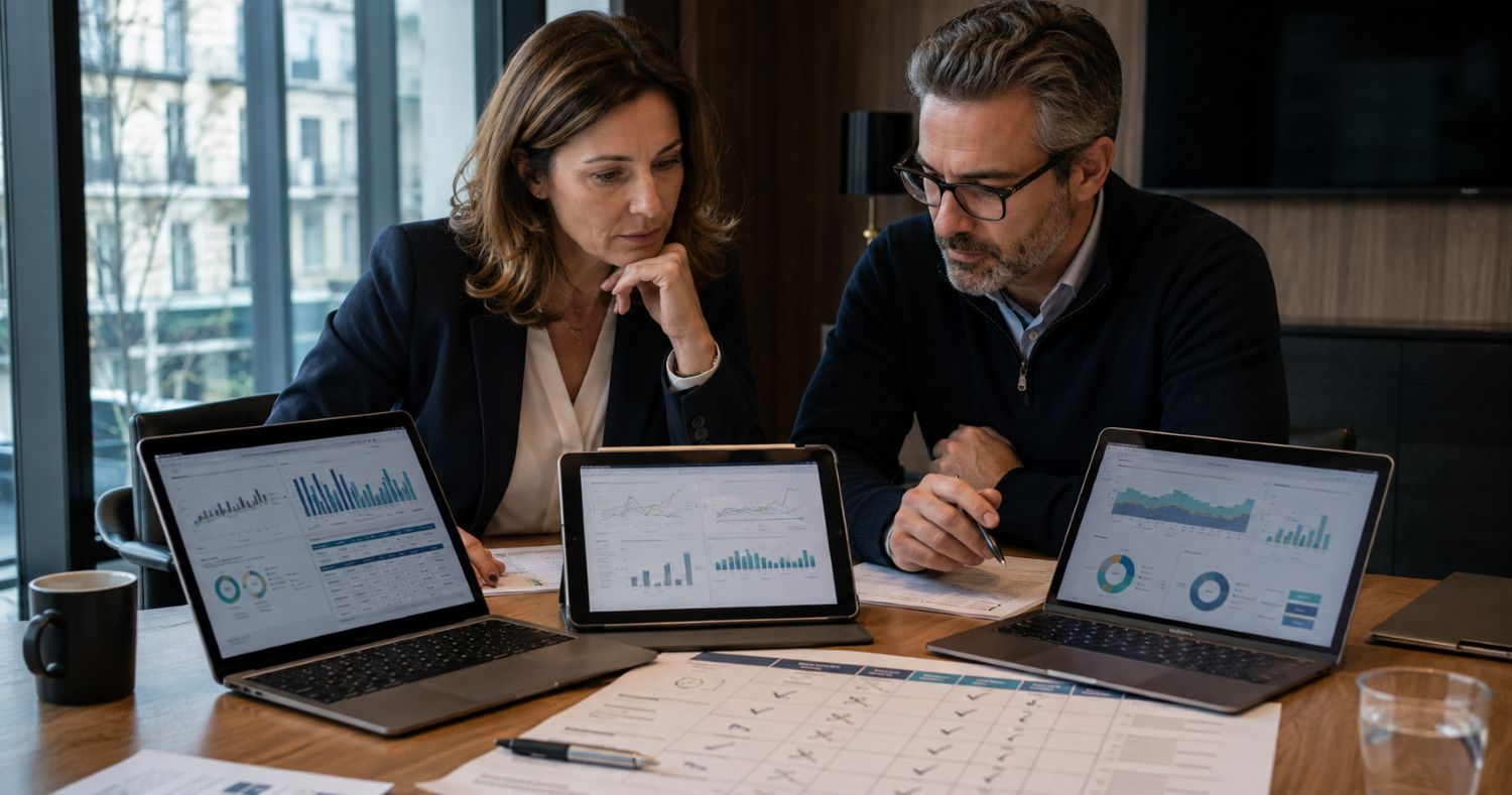 CFO et CTO comparant plusieurs outils FinOps
